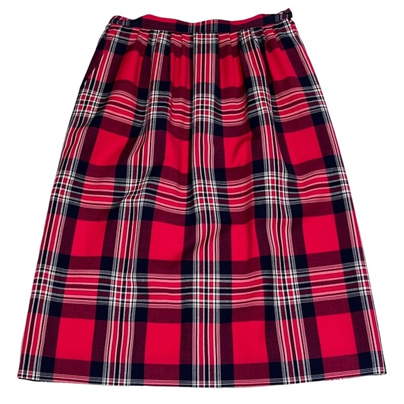 Vintage Pendleton Red Plaid Wool Skirt - Picture 1 of 5